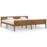 Cumpara ieftin Cadru de pat, maro miere, 200x200 cm, lemn masiv de pin