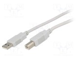 Cablu USB 2.0 A la B 3m gri deschis BQ CABLE