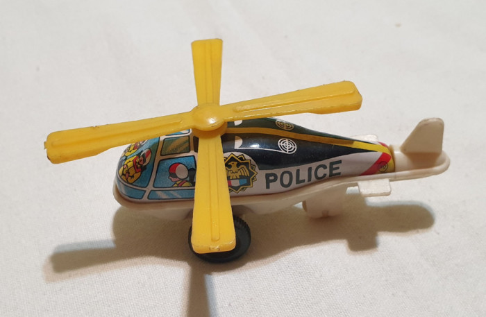 Elicopter Politie - jucarie veche din plastic - Made in Japan