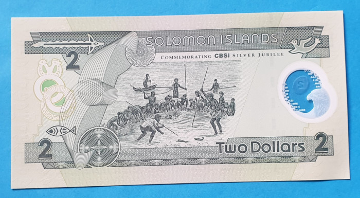 Bancnota veche Insulele Solomon 2 Dollars polimeri - UNC Necirculata SUPERBA