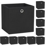 VidaXL Cutii de depozitare, 10 buc. negru 32x32x32 cm material nețesut
