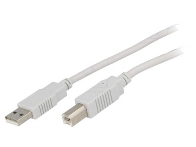 Cablu USB 2.0 A-B 3m Gri Deschis foto