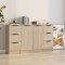vidaXL Servante, 3 piese, stejar sonoma, lemn prelucrat