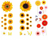 Cumpara ieftin Sticker decorativ cu Flori colorate, 90 cm, 1130STK