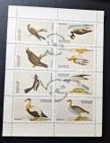 Eynhallow Holy Island Scotland 1973 Serie Fauna Păsări Exotici și Răpitoare Bloc / Mini-Coală 8v Ștampilat - A90