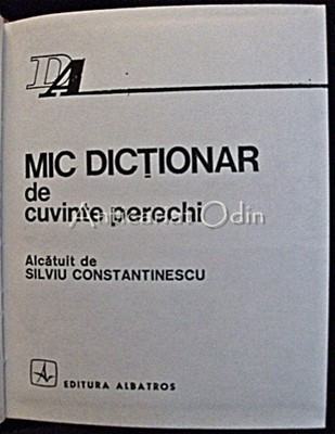 Mic Dictionar De Cuvinte Perechi - Silviu Constantinescu foto