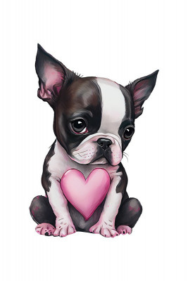 Sticker decorativ Boston Terrier, Roz, 82 cm, 5903ST foto