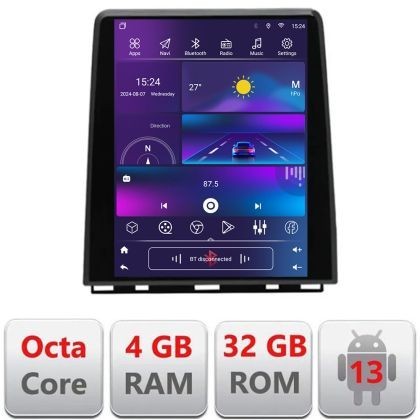 Navigatie Renault Clio 5 high Edonav Tesla Qled 9.7&quot;,Octacore,4Gb RAM,32Gb,4G,DSP,Carplay,Android Auto, 360, fibra optica, coaxial,Bluetooth CarStore