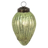 Cumpara ieftin Set 6 globuri brad Craciun sticla verde 5x7 cm