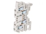Conector de &icirc;mbinare șine 0,2-6mm2, 4 borne, gri, lățime 6mm