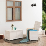 Cumpara ieftin Cutie de perne de exterior alb 100x50x56 cm lemn masiv brad
