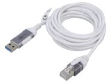 Cablu USB 3.0 RJ45 15m alb Goobay
