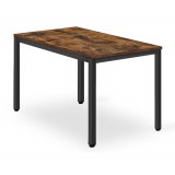 Masa pentru sufragerie/living, Artool, pal, metal, maro rustic si negru, 120x60x75 cm, Leobert