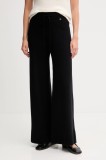 Gaudi pantaloni culoarea negru, lat, high waist, 521FD23002