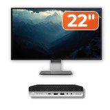 Pachet Calculator Second Hand HP ProDesk 600 G5 MiniPC, Intel Core i5-9500 3.00 - 4.40GHz, 8GB DDR4, 256GB M.2 SSD + Monitor 22&amp;quot; NewTechnology Me