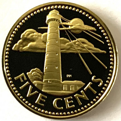 BARBADOS 5 CENTS 1974 PROOF foto