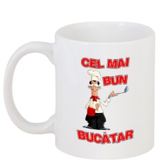 Cana alba personalizata "Cel mai bun bucatar", INOVATIX&reg;. 330ml