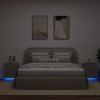Gossi noptiere cu lumini led, 2 buc., sonoma gri, lemn prelucrat