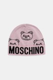 Moschino căciulă de l&acirc;nă culoarea roz, M3321 65443