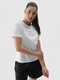 Tricou regular cu imprimeu pentru femei - alb, 4F Sportswear