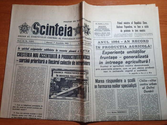 scanteia 7 decembrie 1983- articol si foto orasul targu jiu