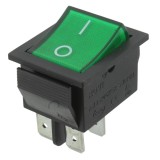 Intrerupator dublu, ON-OFF, 16A, 250VAC, 2 pozitii, cu bec, verde, Rovi, 327653