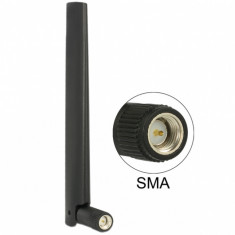 Antena ZigBee Multi Bluetooth, GSM, LTE, UMTS, WLAN IEEE 802.11 b/g/n SMA 1 ~ 4.3 dBi Omnidirectional Joint Black, Delock 88968