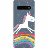 Husa silicon personalizata pentru Samsung Galaxy S10, Unicorn Rainbow