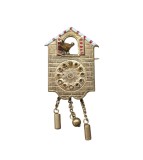 BROSA VINTAGE DIN METAL, FORMA STILIZATA CEAS CU CUC