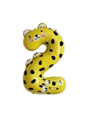 Balon folie cifra 2 ghepard - 100 cm foto