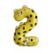 Balon folie cifra 2 ghepard - 100 cm