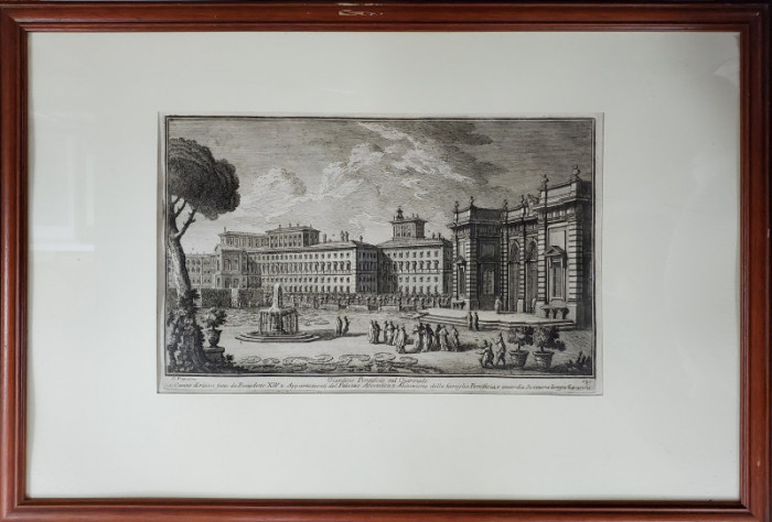 Giuseppe Vassi (1710-1782) - Giardino Pontificio sul Quirinale, Gravura, 1786