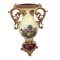 Vaza decorativa cu aspect vintage cu toarte si picior, Luxury, 39 cm, Auriu, 522H