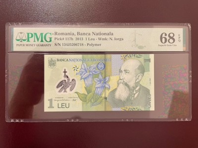 Romania 1 leu 2013 pick 117h grad 68 pmg foto