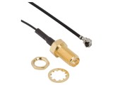 Cablu AMPHENOL RF 336314-12-0100 AMC mamă - RP-SMA tată unghi drept 0,1m