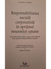 Elaine Cohen - Responsabilitatea sociala corporatista in sprijnul resurselor umane (Editia: 2011) foto