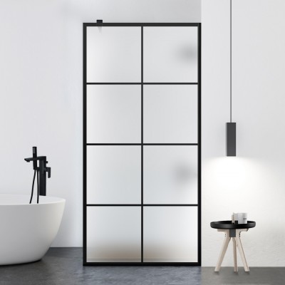 Paravan dus walk-in Aqua Roy Black, model Mode negru, sticla 8 mm mata, securizata, anticalcar, 70x195 cm foto