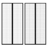 vidaXL Perdea Insecte cu Scai, 210x100cm, 2 Buc, Negru - Plasa Anti Tantari Magnetica, Auto-Inchidere + Accesorii Montaj