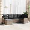 VidaXL Set de canapele pentru grădină cu pernă 6 pcs Gri Rattan poli 3346109