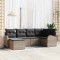 vidaXL Set de canapele pentru grădină cu pernă 6 pcs Gri Rattan poli 3346109