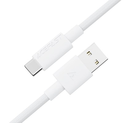 Cablu Acefast (C18-04) - USB to Type-C, Fast Charging, 3A, BendResistant, Nylon Braid, 1.2m - White foto