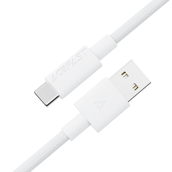 Cablu Acefast (C18-04) - USB to Type-C, Fast Charging, 3A, BendResistant, Nylon Braid, 1.2m - White