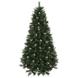 HOMCOM Brad Artificial de Crăciun 220 cm cu 1116 Ramuri Bază Metalică Pliabilă Sistem cu Balamale Realist şi Bogat Verde | Aosom Romania
