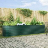 VidaXL Pat ridicat pentru grădină , verde, 400 x 80 x 81 cm, din oțel galvanizat