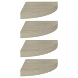 Cumpara ieftin Rafturi coltar de perete, 4 buc., stejar, 25 x 25 x 3,8 cm, MDF