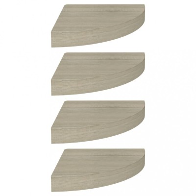 Rafturi coltar de perete, 4 buc., stejar, 25 x 25 x 3,8 cm, MDF foto