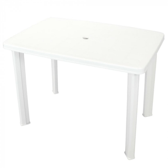 vidaXL Masă de grădină, alb, 101 x 68 x 72 cm, plastic 43592