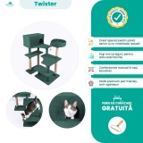 Twister - Ansamblu joaca pisici in varsta, Verde Smarald, 105cm Inaltime