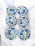 Set 6 farfurii ceramice cu flori albastre