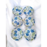 Set 6 farfurii ceramice cu flori albastre